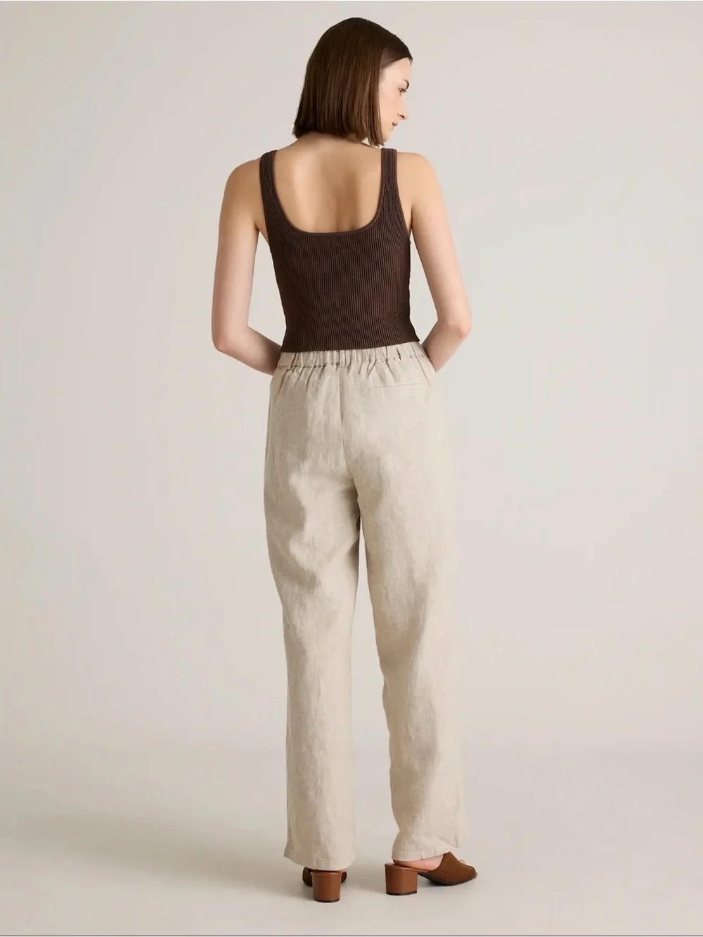 Quince 100% European Linen Pleated Trousers  Flax sz 12- petite